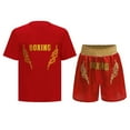 thumbnail image 1 of YiZYiF Kids Boys Boxing Outfit T-shirt with Boxer Shorts Fight Training Set Muay Thai MMA BJJ Red 14, 1 of 4