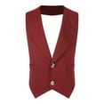thumbnail image 1 of YiZYiF Kids Boys Gentleman Suit Vest Halter Classic Waistcoat Button Up Tank Top for Banquet First Communion Burgundy 14, 1 of 5