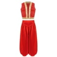 thumbnail image 1 of YiZYiF Kids Boys Halloween Arabian Prince Cosplay Costume Open Front Vest with Lantern Pants Set Red 12, 1 of 5