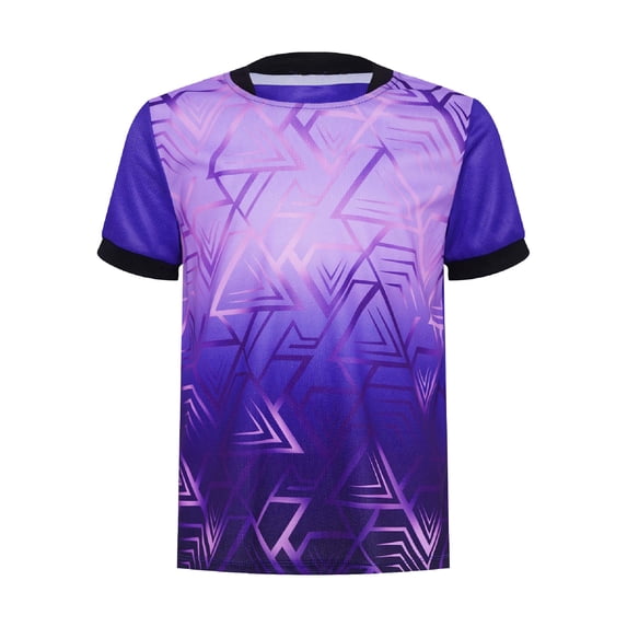 YiZYiF Kids Boys Short Sleeve Soccer Goalkeeper Jersey Uniform Youth Quick dry Football Shirt Purple 16
