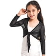 thumbnail image 1 of YiZYiF Kids Girls Ballet Dance Gymnastics Cover-Up Self Tie Cardigan Shrug Tops, 1 of 7
