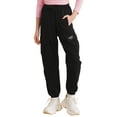 thumbnail image 1 of YiZYiF Kids Girls Cargo Jogger Pants Cotton Dungarees Trousers with Drawstring Black 8, 1 of 7