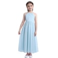 thumbnail image 1 of YiZYiF Kids Girls Chiffon Flower Girl Dress Hollow Back Wedding Birthday Party Dress, 1 of 6