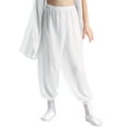 thumbnail image 1 of YiZYiF Kids Girls Chiffon Flowy Modern Dance Pants Belly Dancewear Arabic Princess Wide Leg Trousers White 6, 1 of 7