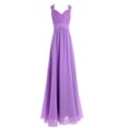 thumbnail image 1 of YiZYiF Kids Girls Chiffon Lace Princess Dress Ruched High Waist 2 Layer Dresses for Wedding Birthday Party Lavender 12, 1 of 5