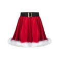 thumbnail image 1 of YiZYiF Kids Girls Christmas Santa Costume Velvet Fur Trim Belted Skirt Ruffled Xmas Party Dance Skirt Red 14, 1 of 7