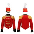 thumbnail image 1 of YiZYiF Kids Girls Circus Ringmaster Jacket Velvet Tassels Drummer Uniform Team Marching Band Costume Red 8, 1 of 7