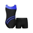thumbnail image 1 of YiZYiF Kids Girls Dance Outfit Sleeveless Leotard with Shorts for Gymnastics Acrobatics Dance Training Royal Blue&Black 14, 1 of 7