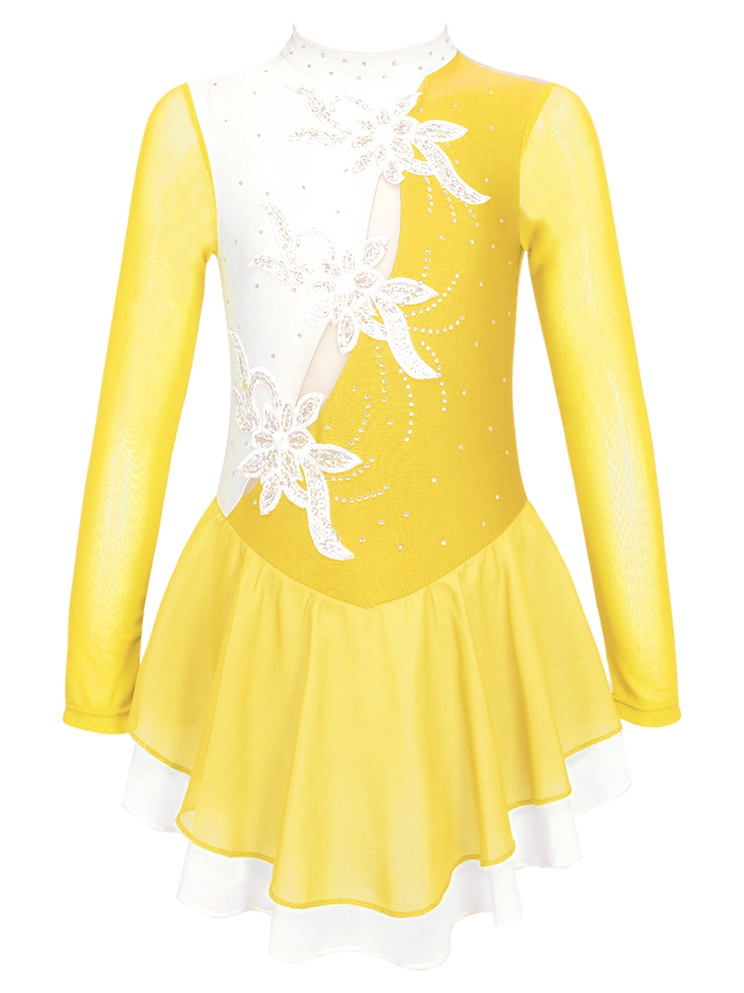 YiZYiF Kids Girls Figure Ice Skating Dress Ballet Dance Gymnastic Tutu