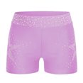 thumbnail image 1 of YiZYiF Kids Girls Glittery Shorts Elastic Sparkly Party High Waist Dance Shorts Athletic Gymnastics Light Purple 12, 1 of 5