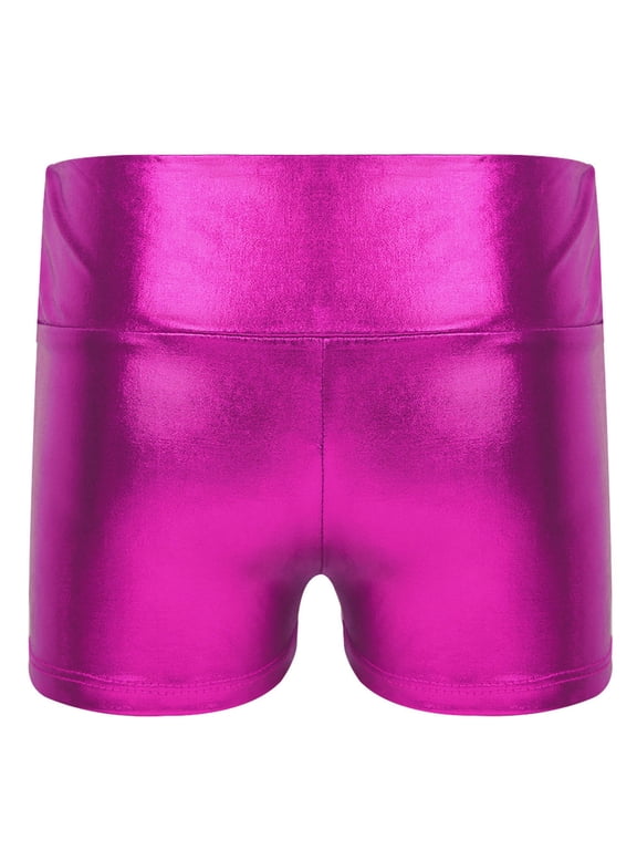 Kids Girls High Waist Dance Shorts Boy-cut Bottoms for Gymnastic Workout