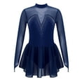 thumbnail image 1 of YiZYiF Kids Girls Long Sleeve Ballet Dance Dress Rhinestone Hollow Back Gymnastics Leotard Dress, 1 of 7