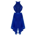 thumbnail image 1 of YiZYiF Kids Girls Lyrical Dance Dress Sequins Irregular Hem Dance Costume Royal Blue 10, 1 of 6