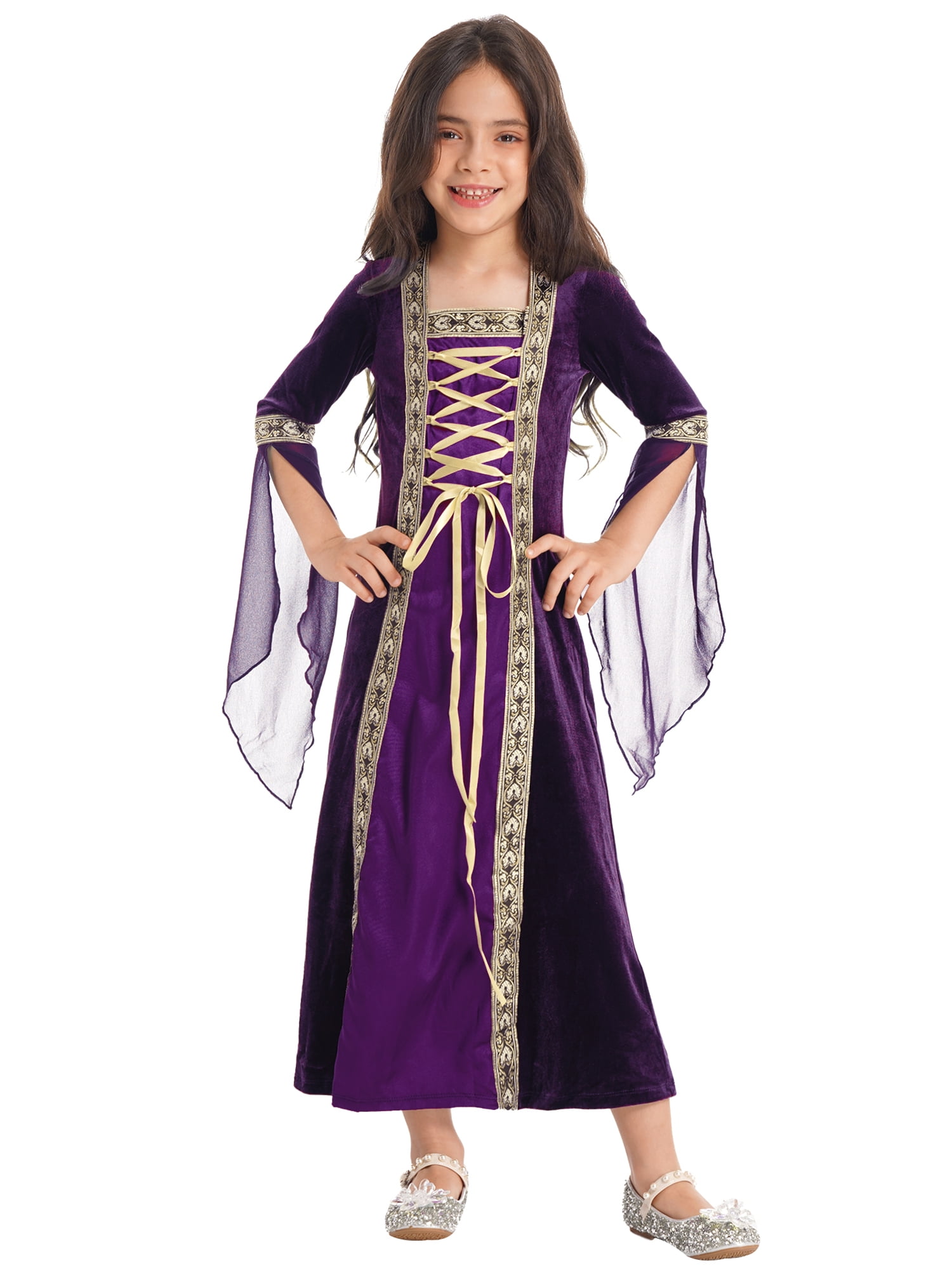 YiZYiF Kids Girls Medieval Renaissance Over Dress Halloween