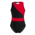 thumbnail image 1 of YiZYiF Kids Girls Mesh Patchwork Ballet Dance Leotard Gymnastic Bodysuit Red&Black 12, 1 of 6