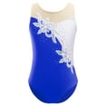 thumbnail image 1 of YiZYiF Kids Girls Mesh Patchwork Ballet Dance Leotard Gymnastic Bodysuit Royal Blue 4, 1 of 6