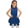 thumbnail image 1 of YiZYiF Kids Girls Mesh Splice Skating Dress Sleeveless Gymnastics Leotard, 1 of 7