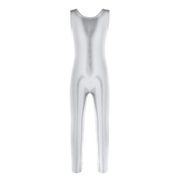 YiZYiF Kids Girls Metallic Solid Color Stretchy Ballet Dance Gymnastics Leotard Jumpsuit,Sizes 3-14