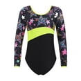 thumbnail image 1 of YiZYiF Kids Girls One-piece Ballet Dance Leotard Long Sleeves Printed Patterns Gymnastic Jumpsuit, 1 of 7