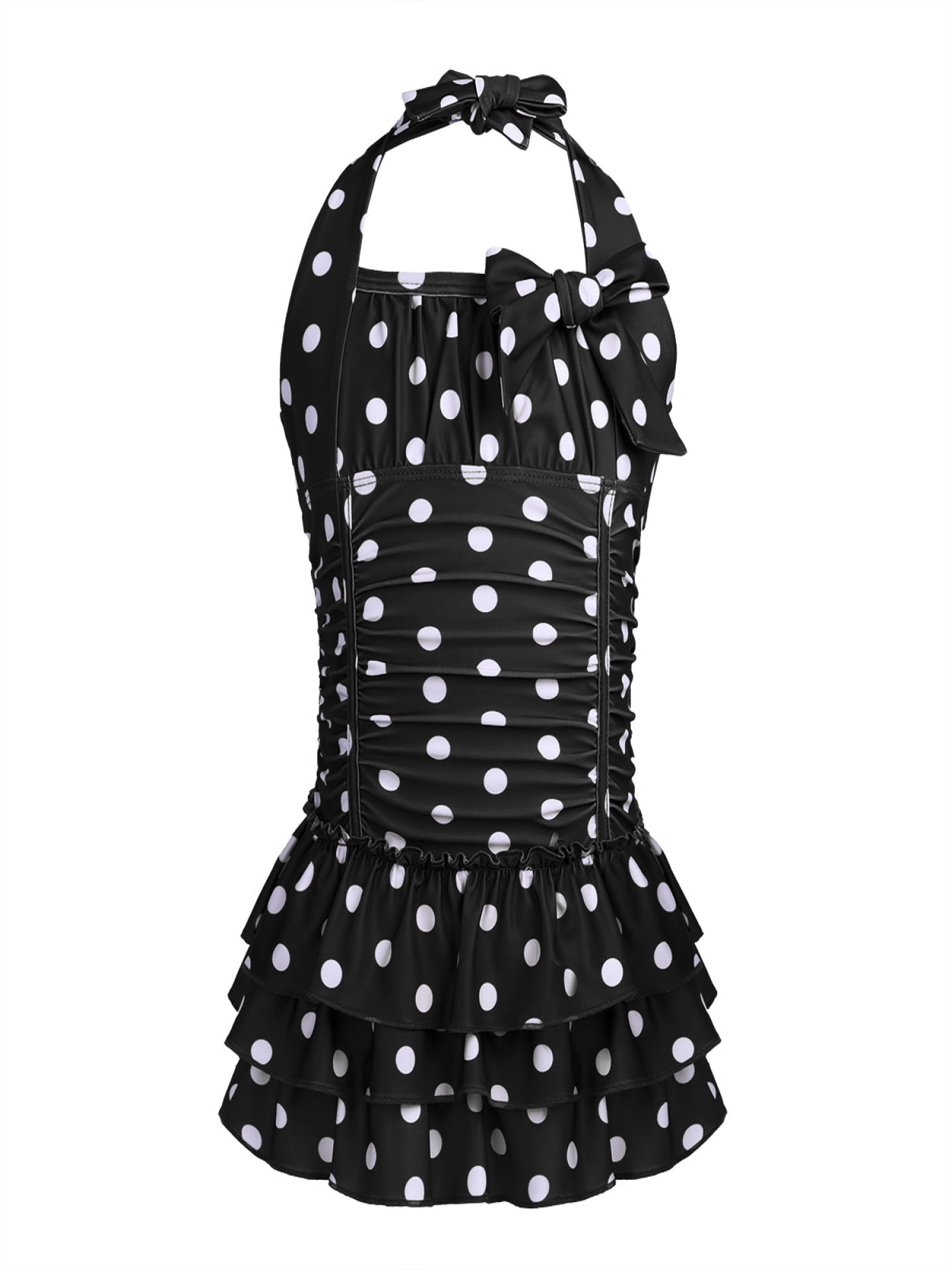 YiZYiF Kids Girls Onepiece Halter Neck Polka Dots Swimwear Bathing