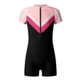 thumbnail image 1 of YiZYiF Kids Girls One-piece Swimsuit Swimwear Short Sleeve Zipper Rashguard Swimming Suit Pink 6, 1 of 5