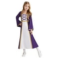 thumbnail image 1 of YiZYiF Kids Girls Renaissance Medieval Royalty Princess Dress Long Sleeve Party Dress Dark Purple 6, 1 of 6