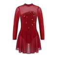 thumbnail image 1 of YiZYiF Kids Girls Rhinestones Figure Skating Dress Mesh Splice Gymnastic Leotard, 1 of 7