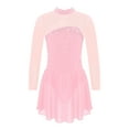 thumbnail image 1 of YiZYiF Kids Girls Rhinestones Figure Skating Dress Mesh Splice Gymnastic Leotard, 1 of 5