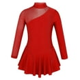 thumbnail image 1 of YiZYiF Kids Girls Rhinestones Tulle Skating Dress Long Sleeve Cutout Back Ballet Leotard, 1 of 7