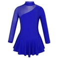 thumbnail image 1 of YiZYiF Kids Girls Rhinestones Tulle Skating Dress Long Sleeve Cutout Back Ballet Leotard, 1 of 7