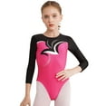 thumbnail image 1 of YiZYiF Kids Girls Rhythmic Gymnastics Jumpsuit Long Sleeve Ballet Dance Leotard Shiny Rhinestones Metallic Bodysuit Hot Pink 4, 1 of 7