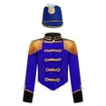 thumbnail image 1 of YiZYiF Kids Girls Royal Guard Costume Ringmaster Jacket and Hat Drum Major Marching Band Uniform Set Royal Blue 12, 1 of 7