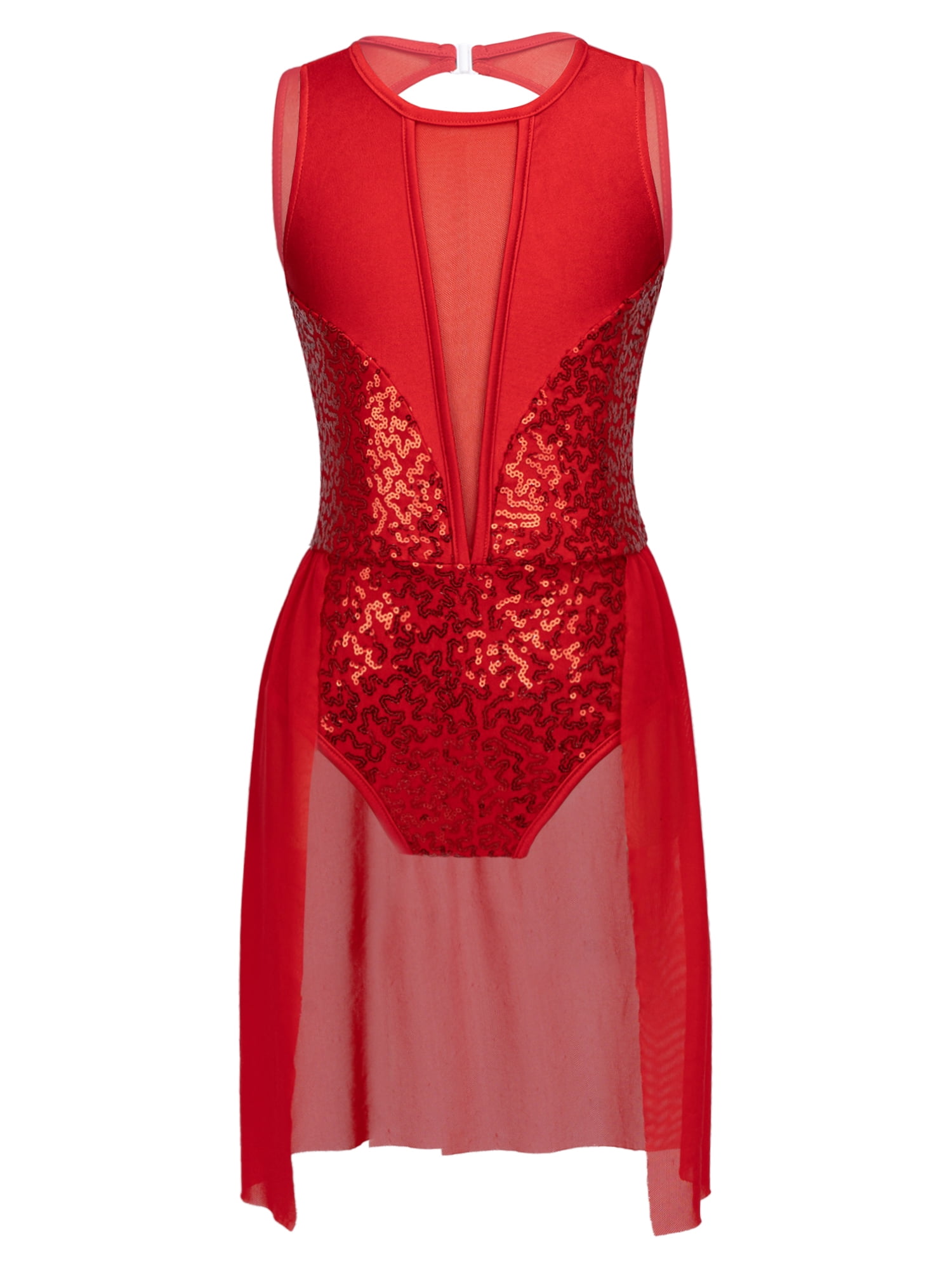 Girls Sequins Gymnastics Ballet Lyrical Latin Leotard Dress - Foto 10