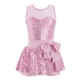 thumbnail image 1 of YiZYiF Kids Girls Sequins Jazz Latin Dance Leotard Dress Stage Performance Costume A Pink 6, 1 of 6