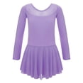 thumbnail image 1 of YiZYiF Kids Girls Sheer Mesh Patchwork Ballet Leotard Dress Ballerina Practice Performance Dancewear Purple 15-16, 1 of 7