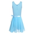 thumbnail image 1 of YiZYiF Kids Girls Sleeveless Ballet Dance Gymnastics Leotard with Chiffon Wrap Skirt, 1 of 7