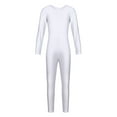 thumbnail image 1 of YiZYiF Kids Girls Solid Color Long Sleeves Ballet Dance Leotard Gymnastics Jumpsuit,Sizes 5-12 White 10-12, 1 of 7