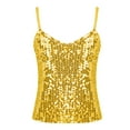 thumbnail image 1 of YiZYiF Kids Girls Sparkly Sequins Adjustable Spaghetti Straps Tank Top Ballet Dance Gymnastics Vest Dancewear, 1 of 4