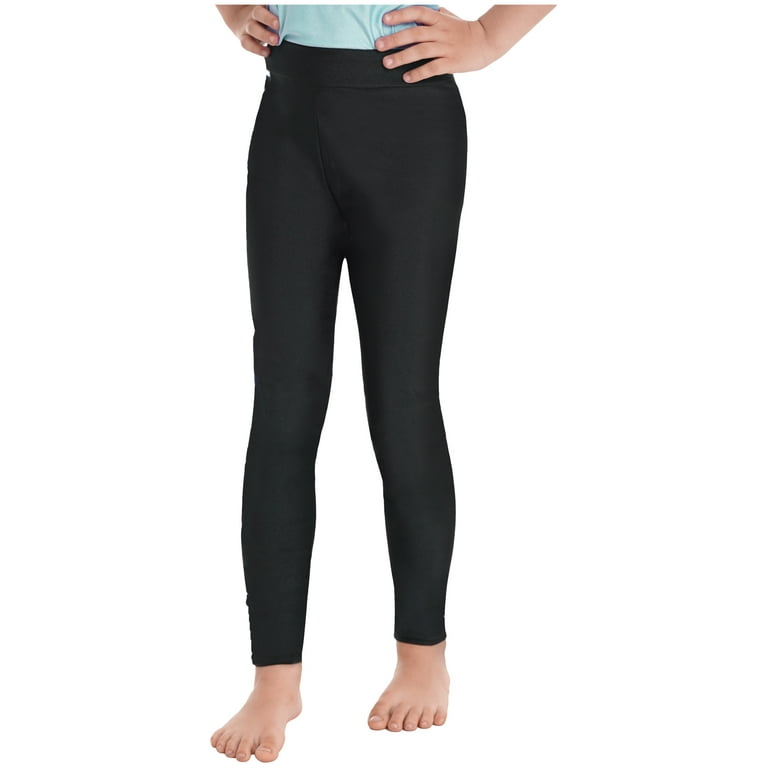 YiZYiF Kids Girls Stretchy Athletic Long Pants Leggings Yoga Skating Skinny  Tights Black-B 6 