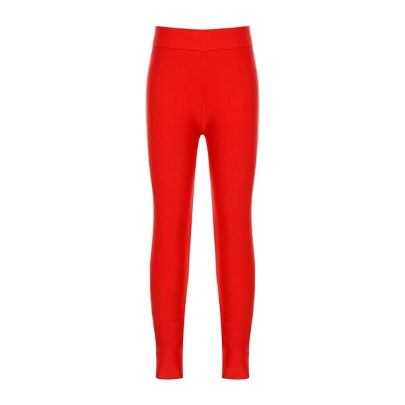 YiZYiF Kids Girls Stretchy Athletic Long Pants Leggings Yoga Skating Skinny Tights Red-B 16