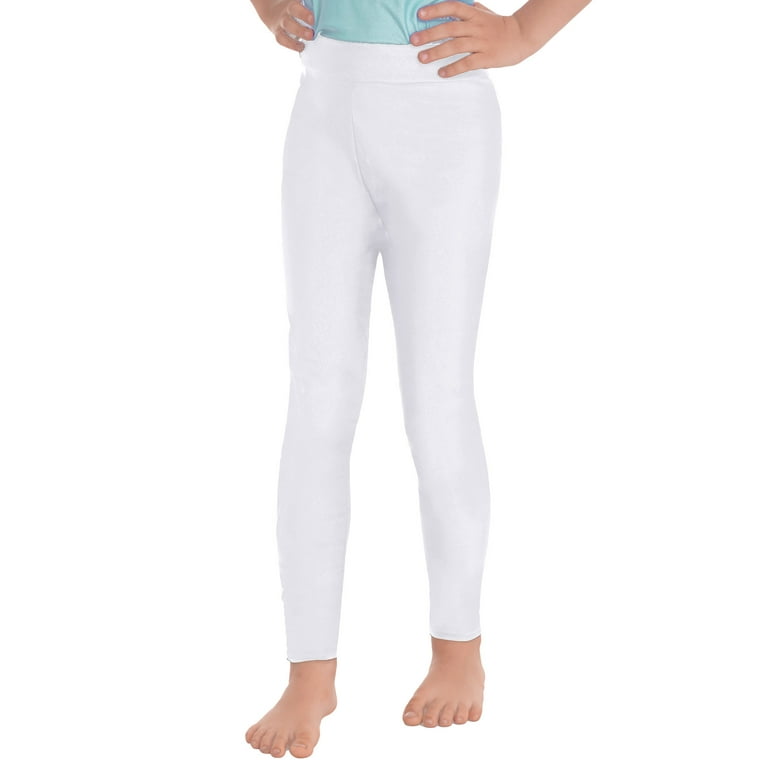 YiZYiF Kids Girls Stretchy Athletic Long Pants Leggings Yoga Skating Skinny  Tights White 14