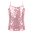 thumbnail image 1 of YiZYiF Kids Girls Tank Tops Shiny Sequins Camisole for Jazz Latin Dance Costume Pink 14, 1 of 5