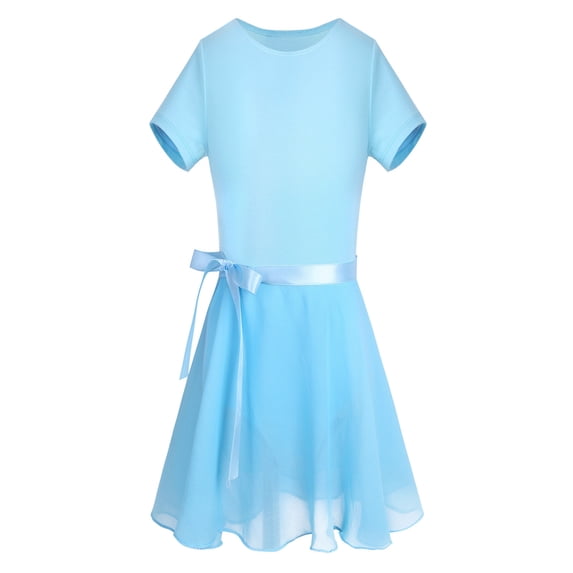 YiZYiF Kids Little Girls Chiffon Ballet Dance Leotard with Tutu Skirt,Sizes 2-14