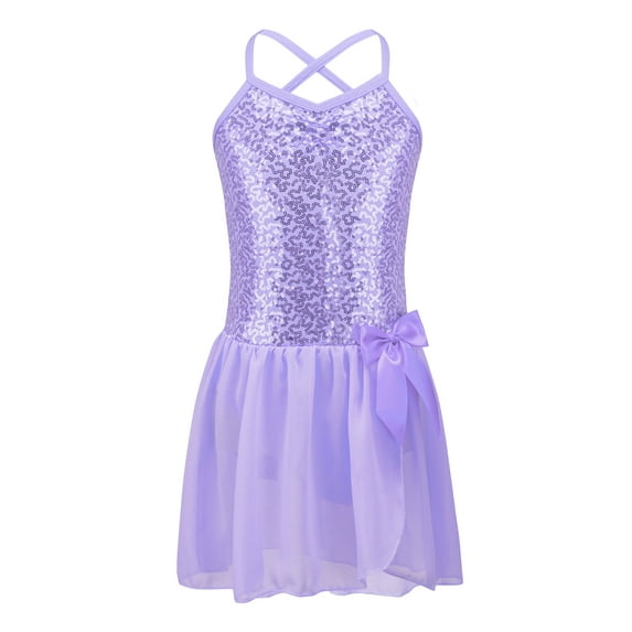 YiZYiF Kids Little Girls Shiny Sequins Ballet Dance Leotard Dress