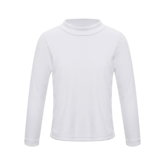 YiZYiF Kids Toddlers Girls Turtleneck Thermal Tops Long Sleeves Warm Tops Base Shirt,Sizes 2-12 White-A 130