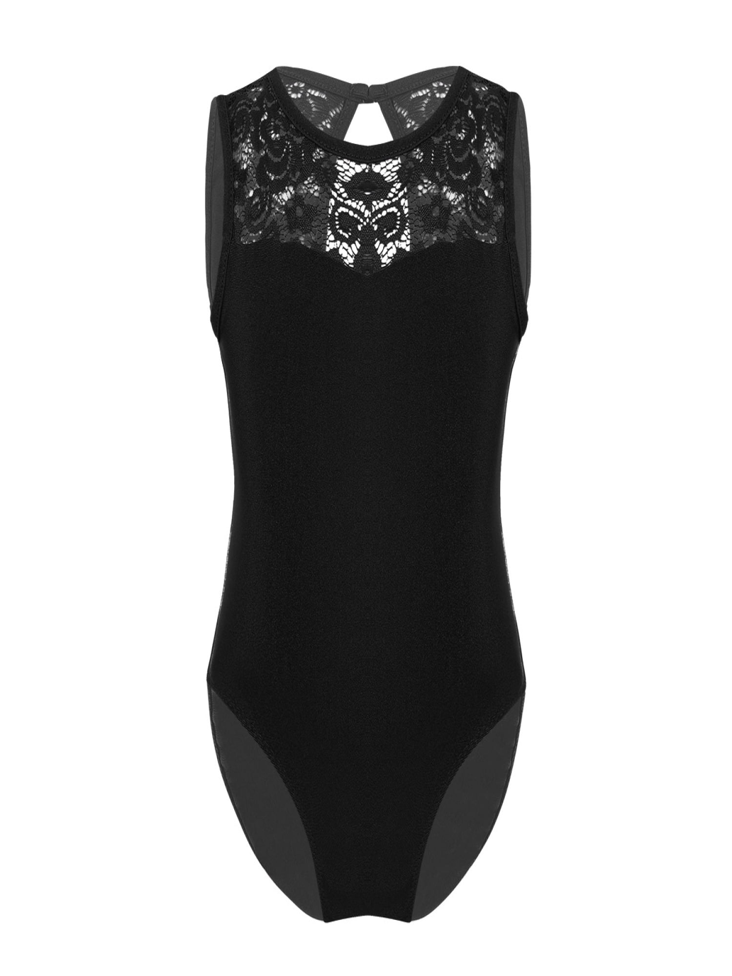 Womens Single Lace Sleeve Patchwork Lyrical Ballet Contemporary Dance Costume