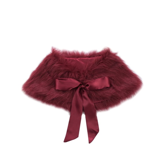 YiZYiF Little Girls Faux Fur Bolero Shrug Princess Cape for Wedding Birthday Party Dress