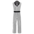 thumbnail image 1 of YiZYiF Men's Retro 70s Outfit Shiny Metallic Plaid Disco Costume Music Star Singer Dance Jumpsuit Silver XL, 1 of 4