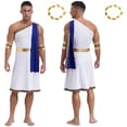 thumbnail image 1 of YiZYiF Mens Halloween Ancient Greek Cosplay Costume Roman Toga Caesar Party Fancy Dress Up Set Blue-A 3XL, 1 of 7