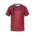 thumbnail image 1 of YiZYiF Mens Kitchen Hotel Chef Uniform Cook Tops Caterers Baker Short Sleeve T-Shirt Burgundy M, 1 of 7